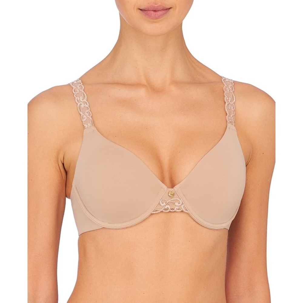 NWT New Natori Nude Beige Pure Luxe Seamless Underwire Bra Size 34DD